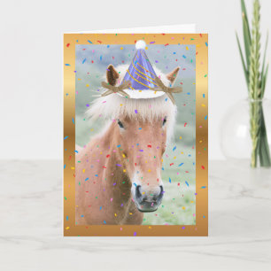 Icelandic Happy Birthday with Party Horse Holiday Card
