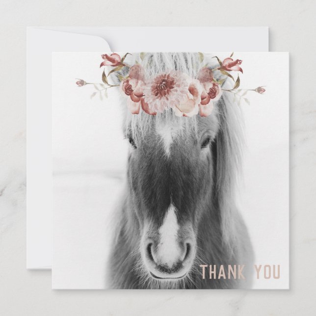 Icelandic Horse and Floral Crown Personalised Name (Front)