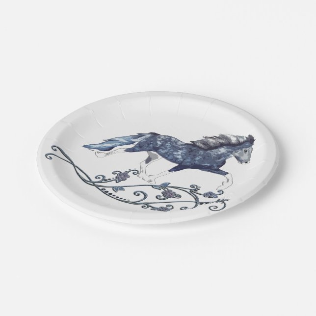 Icelandic Horse Blámóða Paper Plate (Angled)