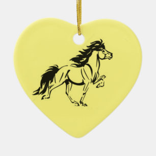 Icelandic Horse Ceramic Tree Decoration