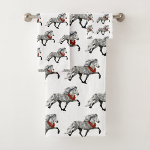 Icelandic Horse Christmas Bath Towel Set