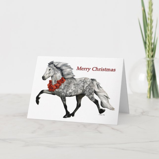 Icelandic Horse Christmas Card (Front)