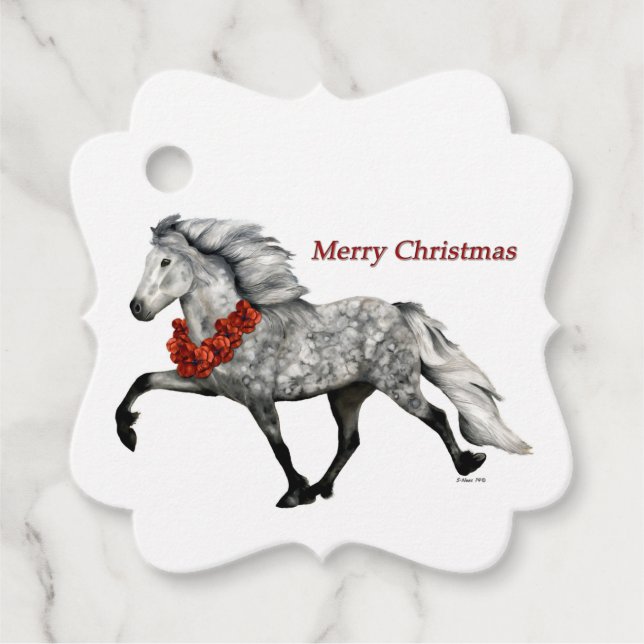 Icelandic Horse Christmas Favour Tags (Front)