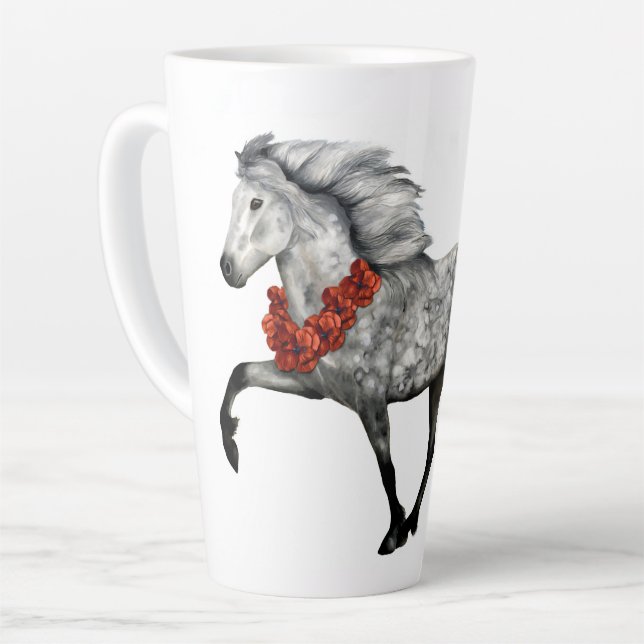Icelandic Horse Christmas Latte Mug (Left Angle)