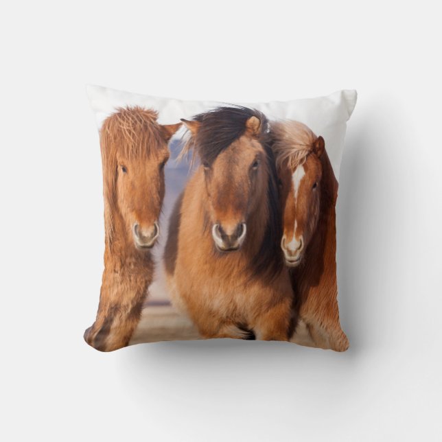 Icelandic Horse during winter Cushion (Front)
