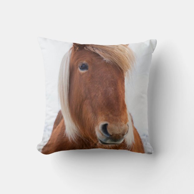 Icelandic Horse during winter Cushion (Front)