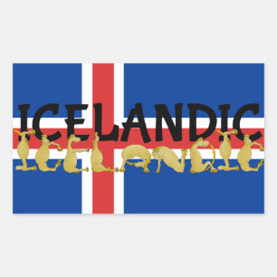 Icelandic Horse Flag of Iceland Rectangular Sticker