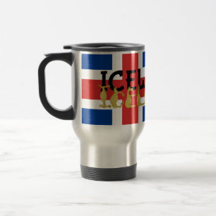 Icelandic Horse   Flag of Iceland Travel Mug