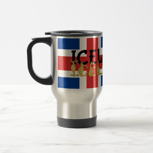 Icelandic Horse | Flag of Iceland Travel Mug (Left)