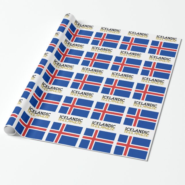 Icelandic Horse Flag Wrapping Paper (Unrolled)