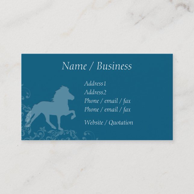 Icelandic Horse Flourish Profile Business Card (Front)