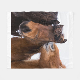 Icelandic Horse friends, Iceland Fleece Blanket