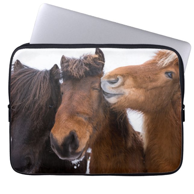 Icelandic Horse Friends, Iceland Laptop Sleeve (Front)