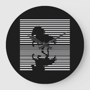 Icelandic horse Icelander tolt mirrored Silhouette Large Clock