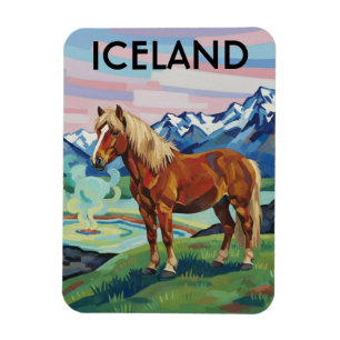 Icelandic Horse in Iceland Travel Magnet