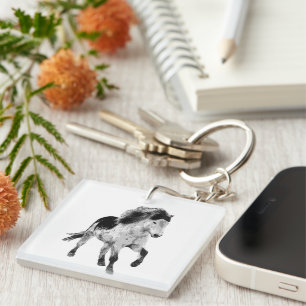 Icelandic horse in motion key ring