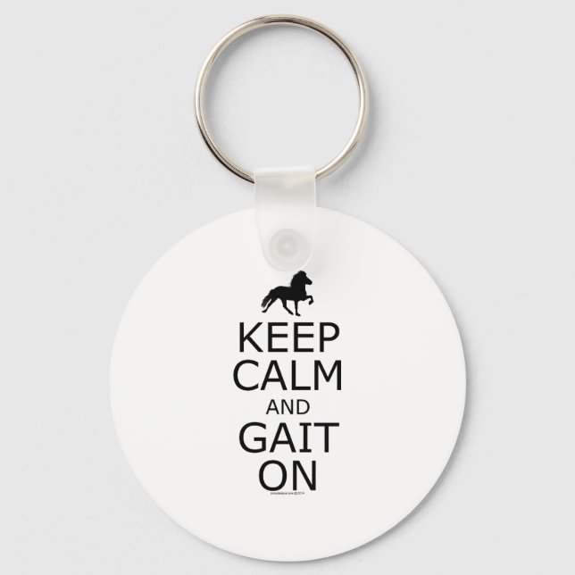 Icelandic Horse Keep Calm Gait On Key Ring (Front)