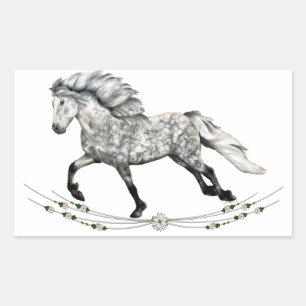 Icelandic Horse mare Grá Rectangular Sticker