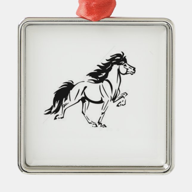 Icelandic Horse Metal Tree Decoration (Front)