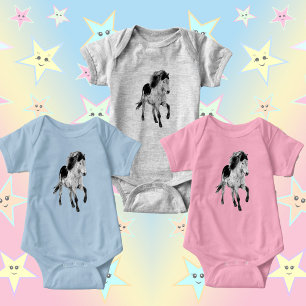 Icelandic horse motion baby bodysuit