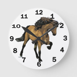 Icelandic Horse Nouvelle Vogue Round Clock