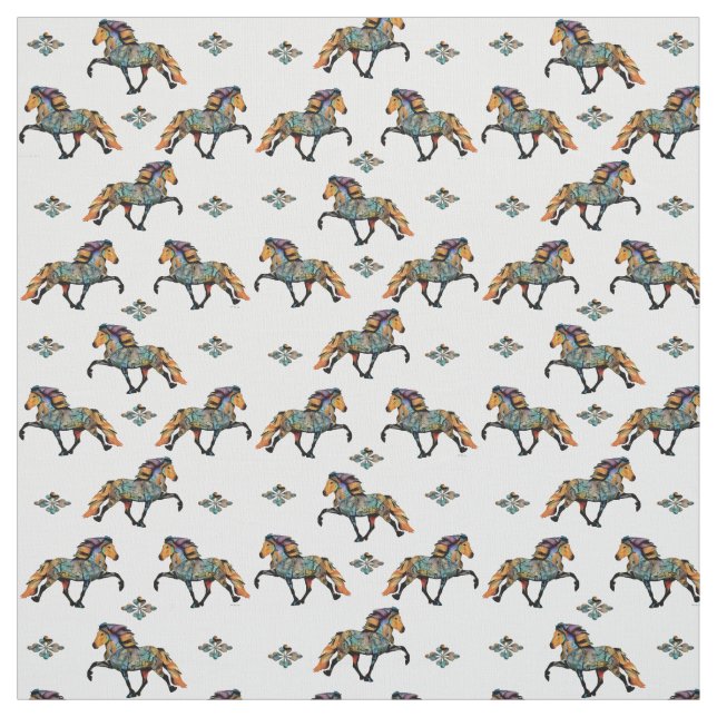 Icelandic Horse Pop Art Fabric (Swatch)