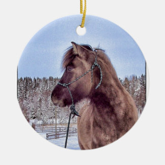 Icelandic Horse Power Ceramic Tree Decoration