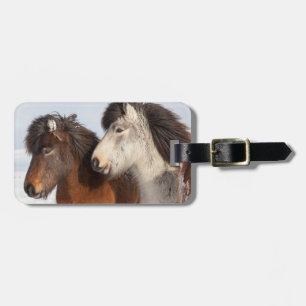 Icelandic Horse profile, Iceland Luggage Tag