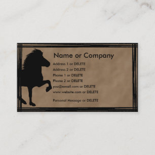 Icelandic Horse Silhouette Personal Profile Business Card