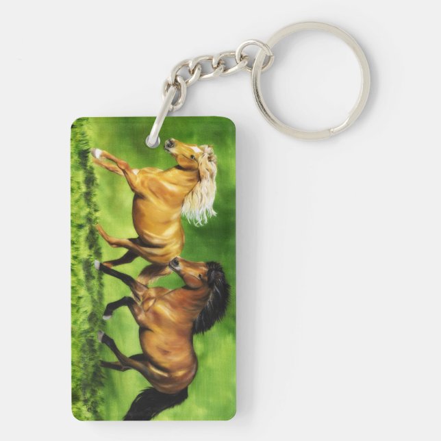 Icelandic Horses called the Dream Team Key Ring (Back)