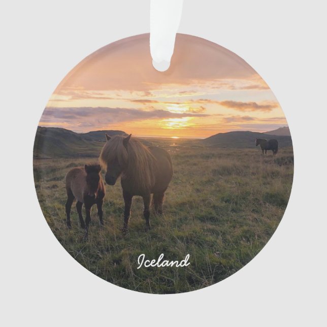 Icelandic horses - ceramic ornament (Front)