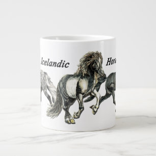 Icelandic Horses Dancing Large Coffee Mug
