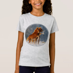 Icelandic Horses Foal Play Snow Funny - for girls T-Shirt