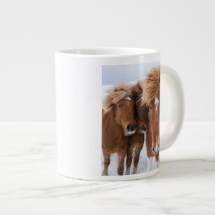 Icelandic Horses nuzzle, Iceland Large Coffee Mug