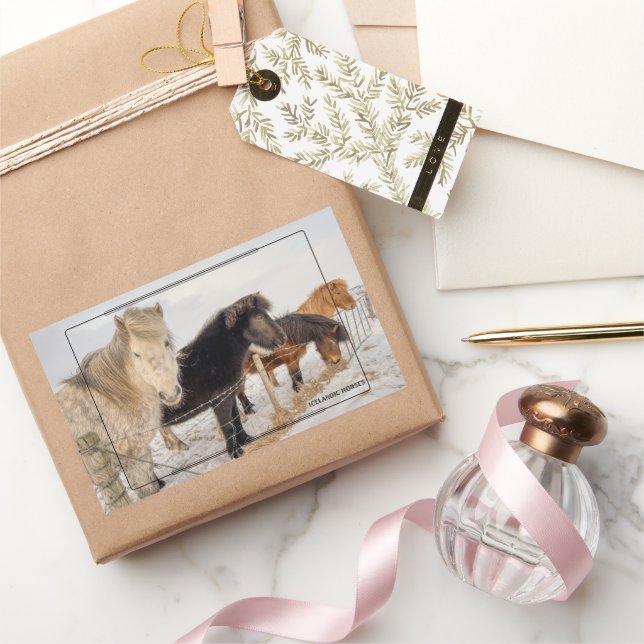 Icelandic Horses Rectangular Sticker (Gifting)