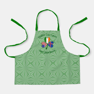 Icelandic Irish American Flag Shamrock Personalise Apron