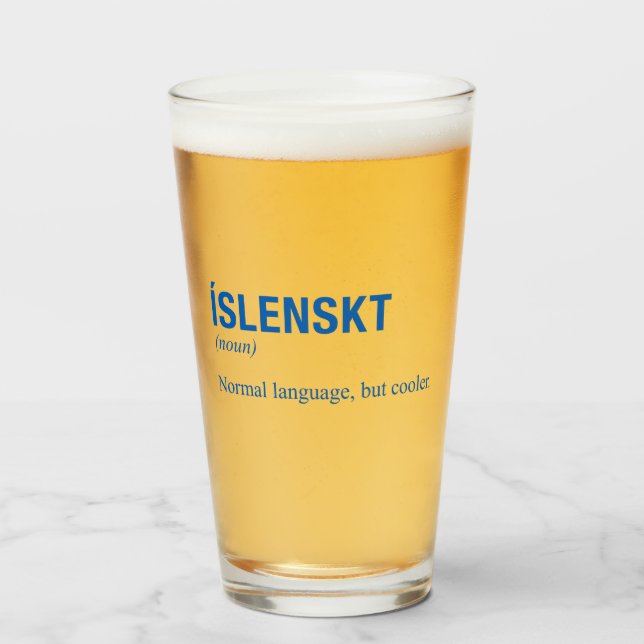 ICELANDIC Language Glass (Front Filled)
