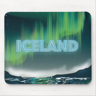 Icelandic Northern Lights Travel Art Mouse Mat