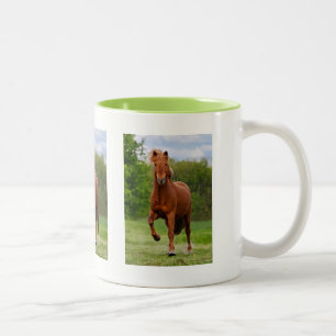 Icelandic Pony at a Tölt Funny Photo Horse Lovers Two-Tone Coffee Mug