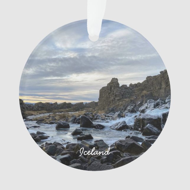 Icelandic river - ceramic ornament (Front)