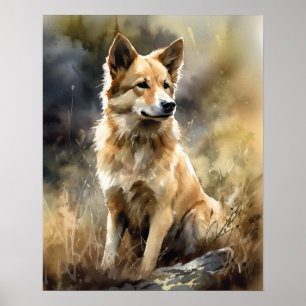 Icelandic Sheepdog Dog Art Print Poster