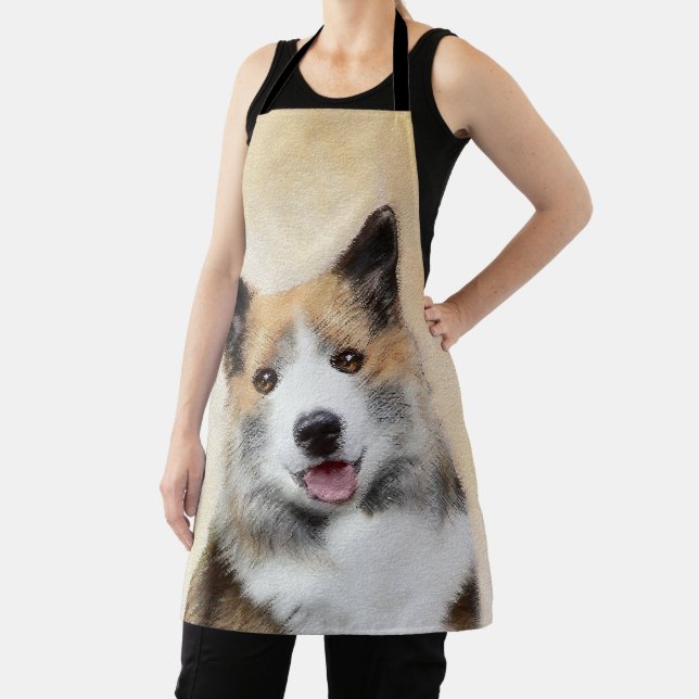 Icelandic Sheepdog Painting - Original Dog Art Apron (Insitu)