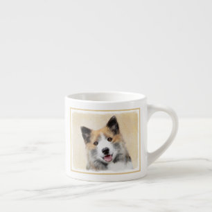 Icelandic Sheepdog Painting - Original Dog Art Espresso Cup