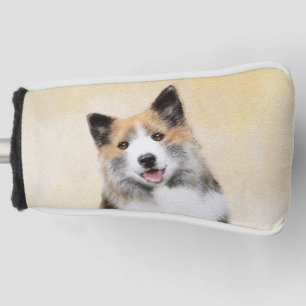 Icelandic Sheepdog Painting - Original Dog Art Golf Head Cover