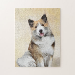 Icelandic Sheepdog Painting - Original Dog Art Jigsaw Puzzle