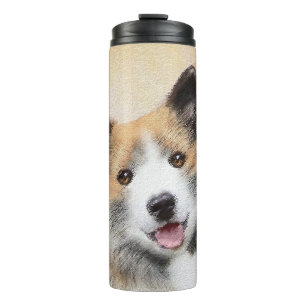 Icelandic Sheepdog Painting - Original Dog Art Thermal Tumbler