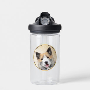 Icelandic Sheepdog Painting - Original Dog Art Water Bottle