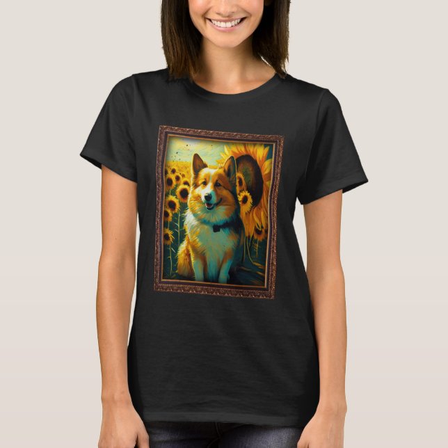 Icelandic Sheepdog Painting Sunflower Flower Mom W T-Shirt (Front)