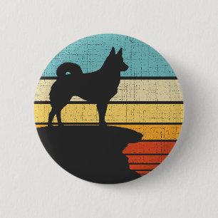 Icelandic Sheepdog Retro Vintage Dog Puppy Owner 6 Cm Round Badge