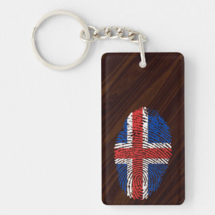 Icelandic touch fingerprint flag key ring